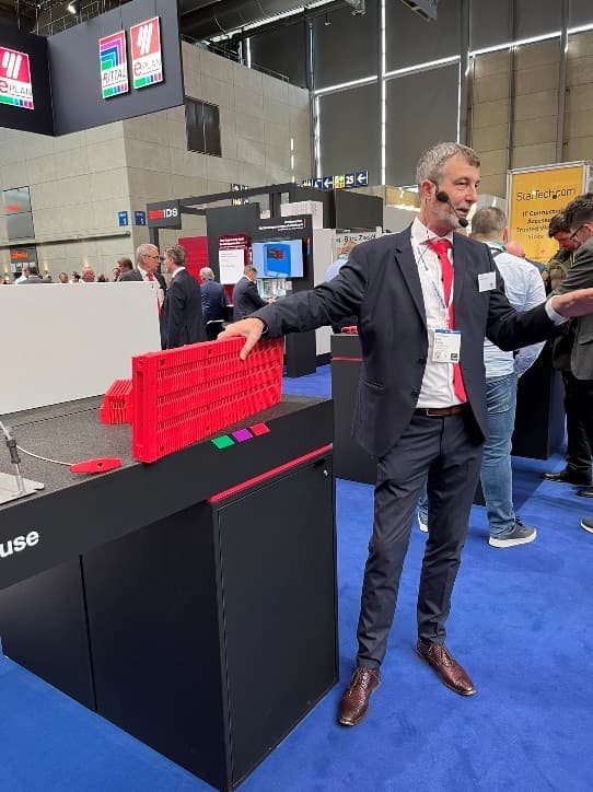Presentatie op een beursstand