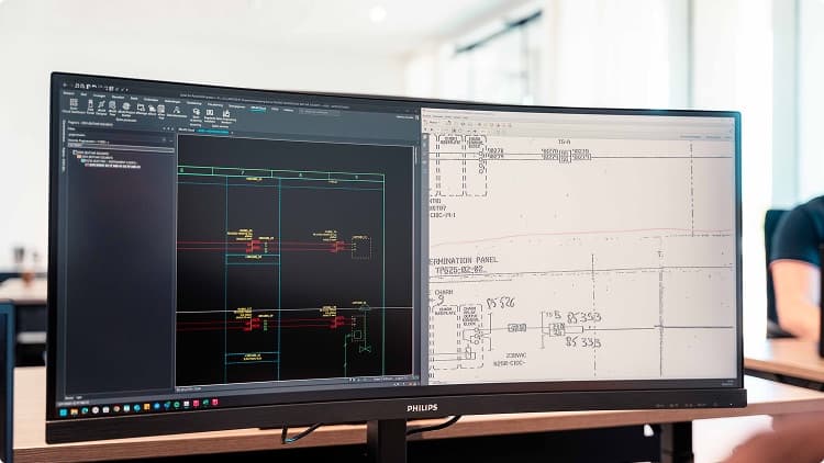 Schema’s op een gebogen monitor