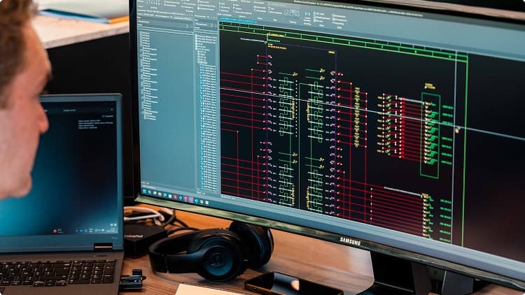 Scandata verwerkt op een werkstation